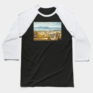 Blue sky with mountains and farmers Baseball T-Shirt